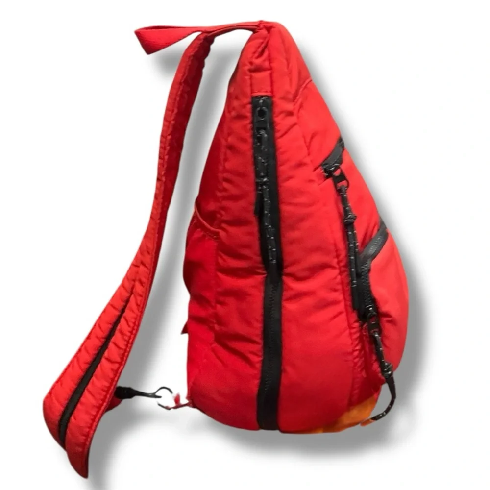 🎒 Form Movement Red Padded Sling Backpack | Minimal‎ Tech Crossbody Pack